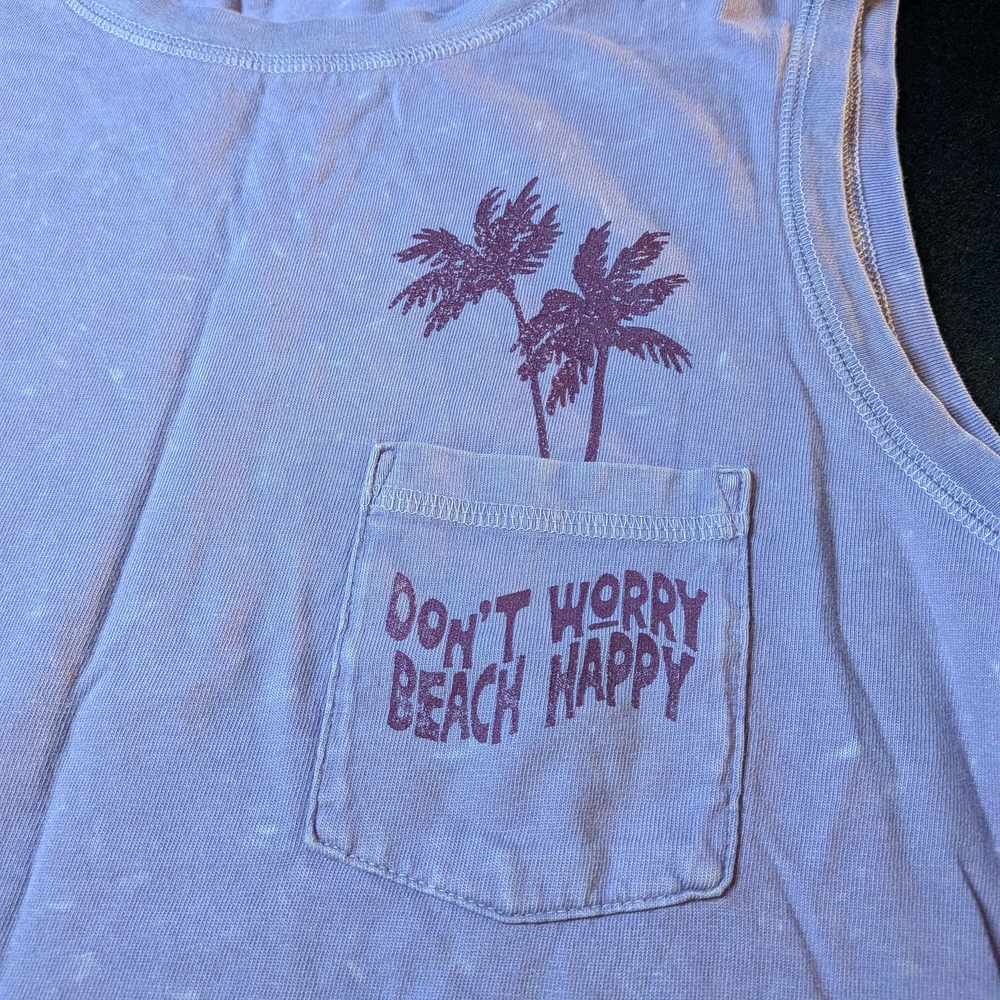 Lavender Tank Top with Palm Tree Print